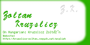 zoltan kruzslicz business card